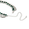 Brass Full Rhinestone Flat Round Tassel Y Necklaces for Women NJEW-M104-01S-01-4