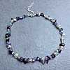 Natural Fluorite Chip Beaded Necklaces for Women IW6789-13-1