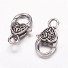 Tibetan Style Heart Lobster Claw Clasps LF014Y-2
