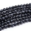 Natural Snowflake Obsidian Round Bead Strands X-G-J303-09-6mm-1