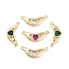 Rack Plating Brass Micro Pave Cubic Zirconia Pendants KK-B097-05G-1