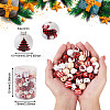 100Pcs 5 Style Christmas Themed Dyed Natural Wooden Beads WOOD-BT0001-07-3