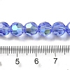 Electroplate Transparent Glass Beads Strands EGLA-A035-T8mm-L14-4