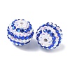 Striped Resin Rhinestone Beads OACR-A037-01B-2