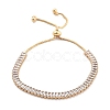 Brass Pave Clear Cubic Zirconia Rectangle Box Chain Slider Bracelets LS-BJEW-B094-05A-G-1