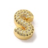 Brass Micro Pave Clear Cubic Zirconia Charms ZIRC-C009-01G-S-1
