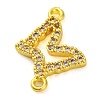 Brass Micro Pave Clear Cubic Zirconia Butterfly Links Connector Charms KK-A230-03C-G-2