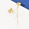 304 Stainless Steel Rhinestone Shell Shape Stud Earrings LS-EJEW-A138-01G-1