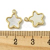 Ion Plating(IP) 304 Stainless Steel Pave Shell Star Charms FIND-Z028-26G-3