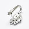 Anti-Tarnish Rhodium Plated 925 Sterling Silver Micro Pave Cubic Zirconia Pendant Bails STER-E053-04P-2