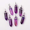 Natural Agate Double Terminated Pointed Pendants G-F295-05E-1