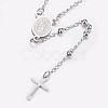 Non-Tarnish 304 Stainless Steel Rosary Bead Necklaces NJEW-I205-14P-2