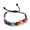 Natural Mixed Gemstone Rectangle Braided Bead Bracelets BJEW-P295-01-2