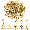 80Pcs 10 Styles Tibetan Style Alloy Toggle Clasps FIND-PH0023-32-1