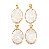 Natural White Shell Oval Pendants KK-F919-43B-G-1