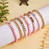 Synthetic Hematite & Polymer Clay Heishi Beads Stretch Bracelets Set BJEW-PH01487-01-5
