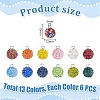 78pcs 13 colors Polymer Clay Rhinestone Charms RB-PH0001-48-2