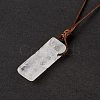 Natural Quartz Crystal Nugget Pendant Necklace with Waxed Cord for Women NJEW-F306-01H-1