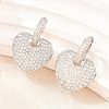 Brass Micro Pave Clear Cubic Zirconia Hoop Dangle Earrings EJEW-G471-30E-P-1