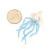Natural Shell & Glass Pearl Big Pendants PALLOY-FS00032-2
