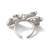 Brass Pave Cubic Zirconia Open Cuff Rings for Women RJEW-M169-04P-2