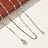 Two Tone 2MM 304 Stainless Steel Oval Link Chain Necklaces NJEW-D328-02GP-2