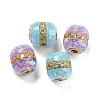 Rack Plating Brass Micro Pave Cubic Zirconia with Synthetic Opal Beads KK-B080-01A-1