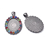 Alloy Pendant Cabochon Settings ALRI-TAC0001-09A-B-2