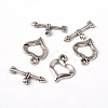 Tibetan Style Alloy Heart Toggle Clasps X-LF1109Y-3