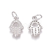 Brass Micro Pave Clear Cubic Zirconia Charms ZIRC-I036-08P-1