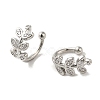 Rack Plating Brass Micro Pave Cubic Zirconia Cuff Earrings EJEW-R162-46P-2