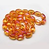 Full Rainbow Plated Crystal Glass Oval Beads X-EGLA-F026-A04-2