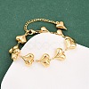 304 Stainless Steel Heart Link Chain Bracelets for Valentine's Day Gift BJEW-D359-17B-G-1