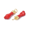 Eco-Friendly Rack Plating Brass Enamel Pendants KK-F845-36G-01-4
