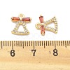 Brass Micro Pave Cubic Zirconia Pendants KK-B134-37G-3