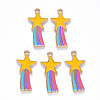 Alloy Enamel Comet Star Pendants X-ENAM-N054-010A-1