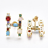 (Jewelry Parties Factory Sale)Brass Micro Pave Cubic Zirconia Ear Studs EJEW-S201-41H-1