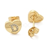 Rack Plating Brass Micro Pave Clear Cubic Zirconia Stud Earrings EJEW-K299-01G-D-4