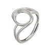 1Pc Rhodium Plated 925 Sterling Silver Adjustable Ring Components FIND-PH0023-51-1