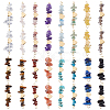 32Pcs 16 Styles Natural Mixed Gemstone Chip Connector Charms PALLOY-FH00095-1