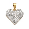 201 Stainless Steel Clay Pendants STAS-R166-02C-G-1