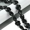 Natural Black Stone Beads Strands G-H023-B16-01-2