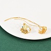 304 Stainless Steel Rhinestone Shell Shape Stud Earrings EJEW-A138-01G-2