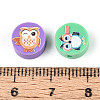Printed Handmade Polymer Clay Beads CLAY-T022-12K-3