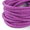 Flat Round Handmade Polymer Clay Bead Spacers CLAY-R067-4.0mm-05-4