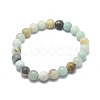 Natural Amazonite Bead Stretch Bracelets BJEW-K212-B-007-5