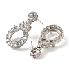 Rack Plating Brass with Cubic Zirconia Stud Earrings Finding KK-Z085-01P-2