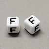 Large Hole Acrylic Letter European Beads SACR-Q103-6mm-01F-2