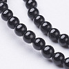 Natural Dyed & Heated Black Onyx Round Beads Strands X-GSR3mmC097-2