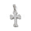304 Stainless Steel Micro Pave Cubic Zirconia Pendants STAS-Z107-08P-08-1